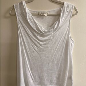 Anthropologie White Cowl Neck Tank Top